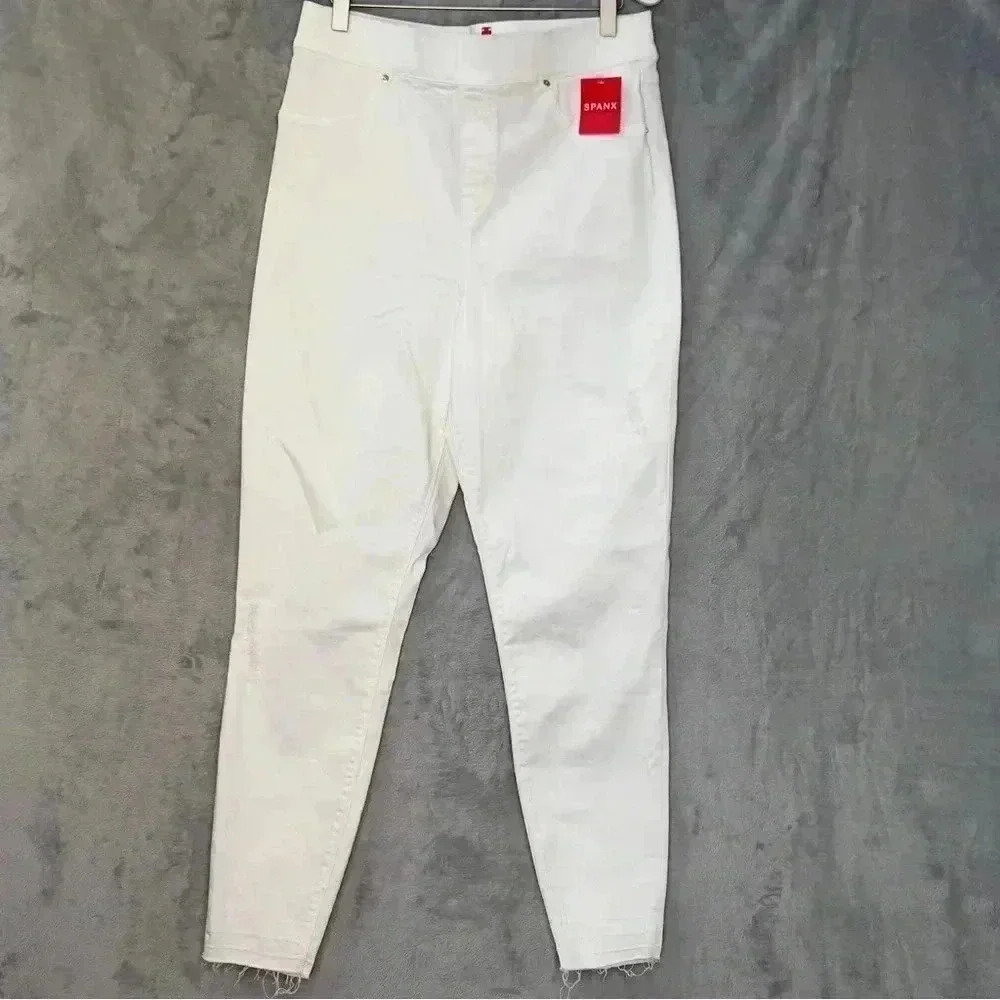 SPANX Distressed Skinny Jean Sz L‎ White